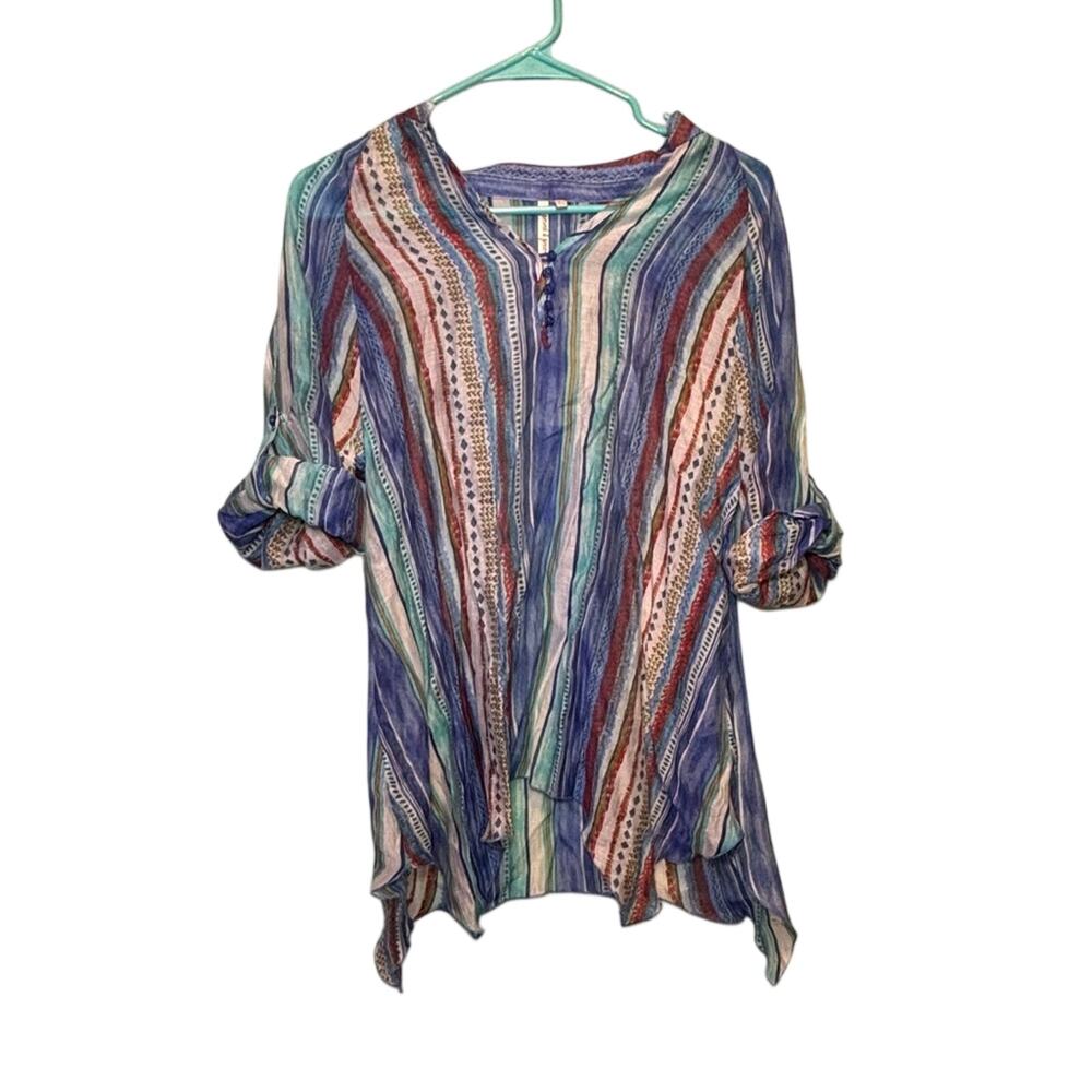 Grand & Greene Colorful Striped Blouse | Size Small | NWT